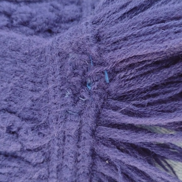 Vintage Navy Crocheted Acrylic Cape Sweater - Picture 8 of 8